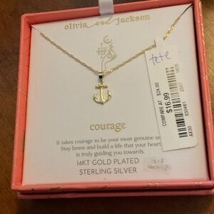 Olivia and Jackson Gold Anchor Necklace - Courage